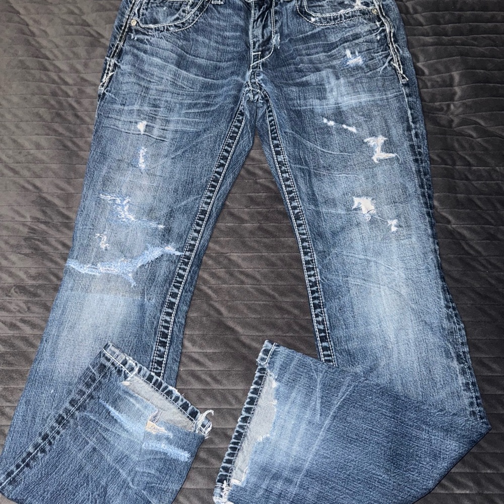 Buckle Black Flared & Distressed Jeans